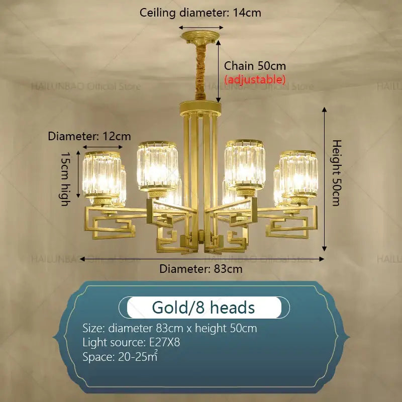 Modern gold geometric decorbites crystal chandelier living room light