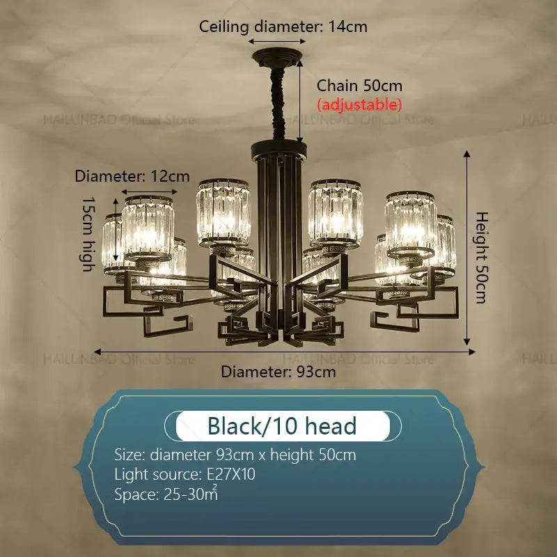 Modern gold geometric decorbites crystal chandelier living room light
