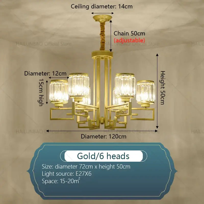 Modern gold geometric decorbites crystal chandelier living room light
