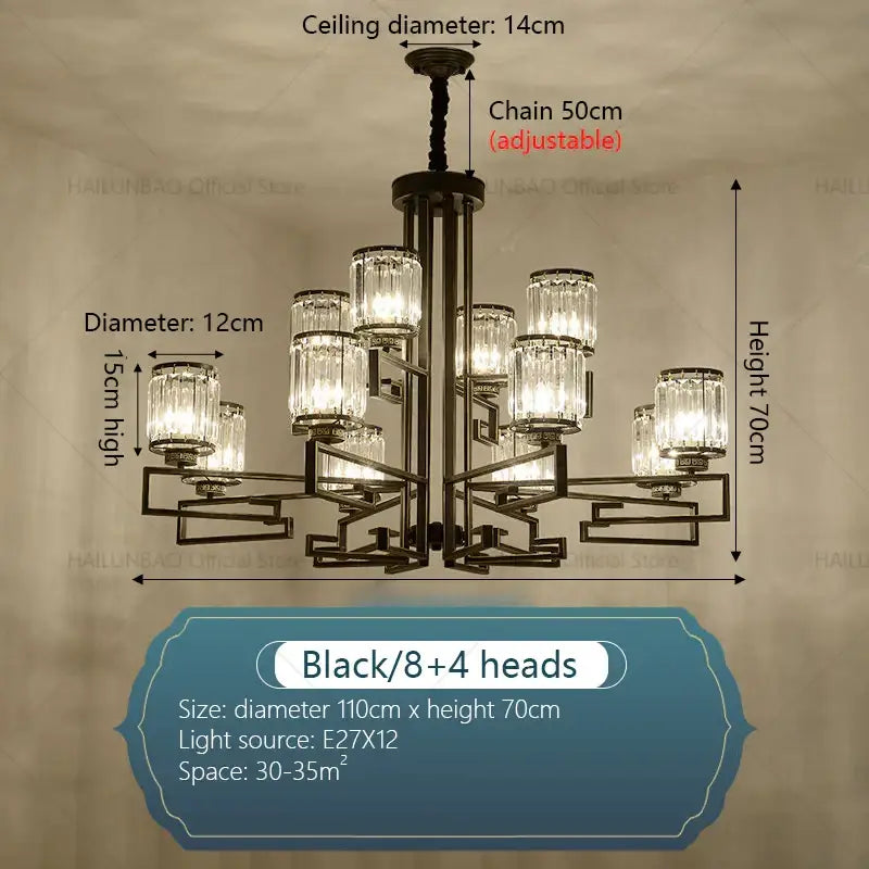 Modern gold geometric decorbites crystal chandelier living room light