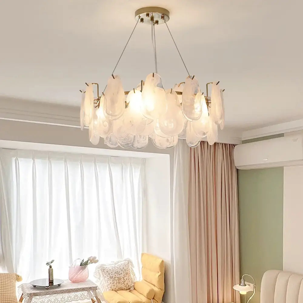 Modern white and gold decorbites crystal chandelier bedroom light