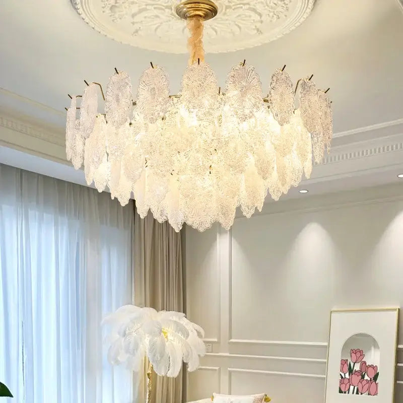 Modern white and gold decorbites crystal chandelier bedroom light