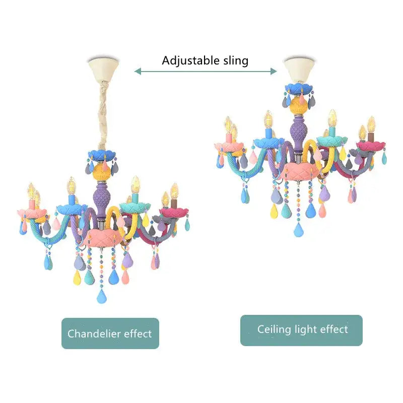 Modern macaron color decorbites crystal chandelier children room