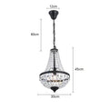 Black metal crystal chandelier pendant – dining room cascading light