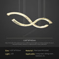 Modern gold infinity crystal chandelier pendant lamp living room