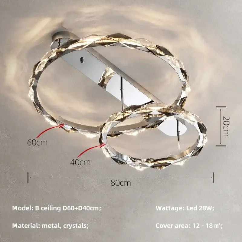Modern gold spiral crystal chandelier pendant light dining room