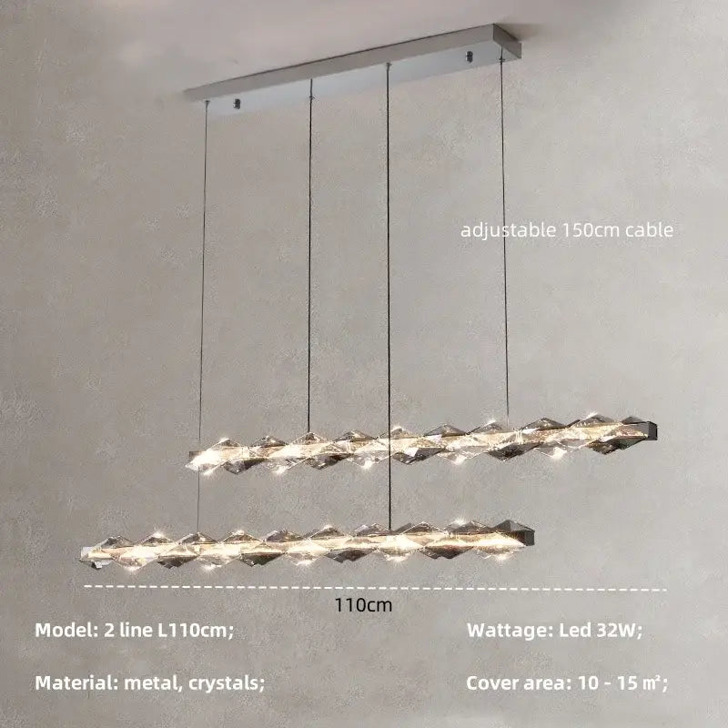 Modern gold spiral crystal chandelier pendant light dining room