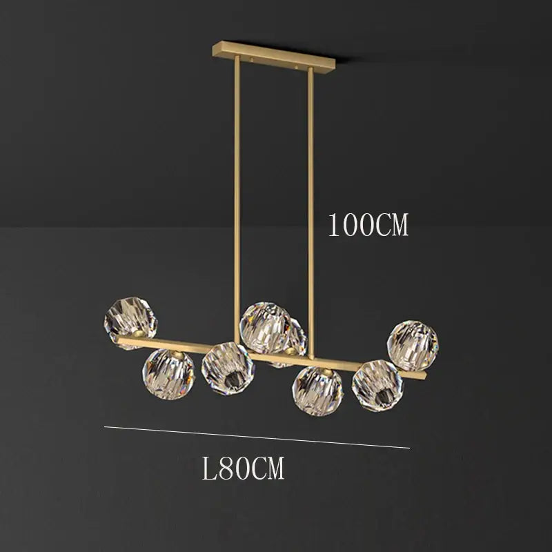 Modern gold crystal chandelier pendant light for dining room