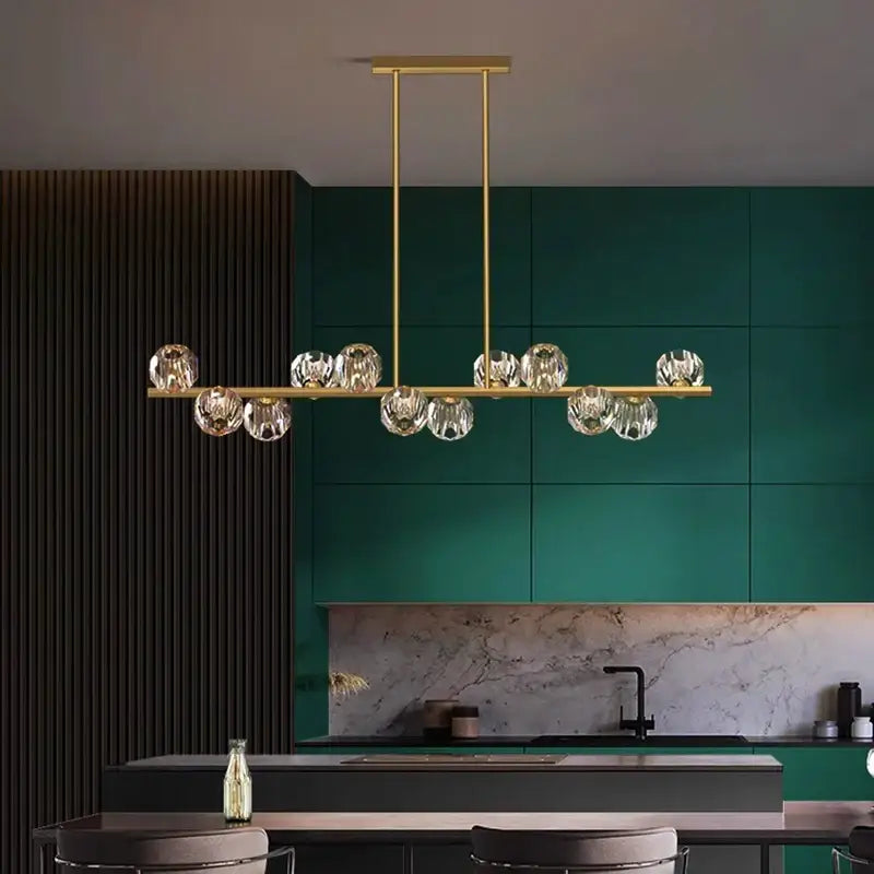 Modern gold crystal chandelier pendant light for dining room