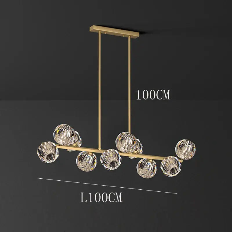 Modern gold crystal chandelier pendant light for dining room