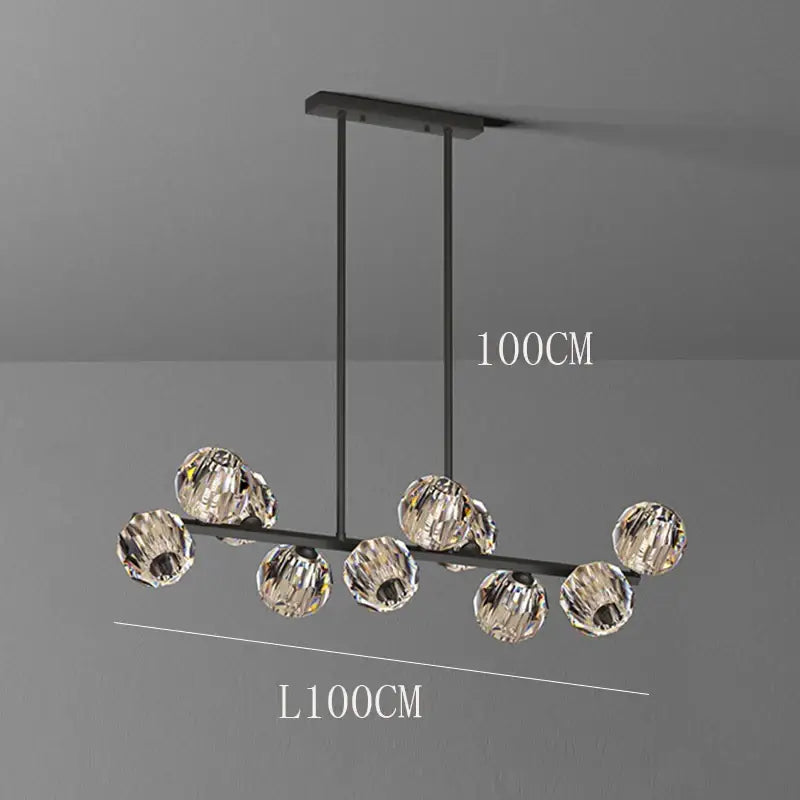 Modern gold crystal chandelier pendant light for dining room