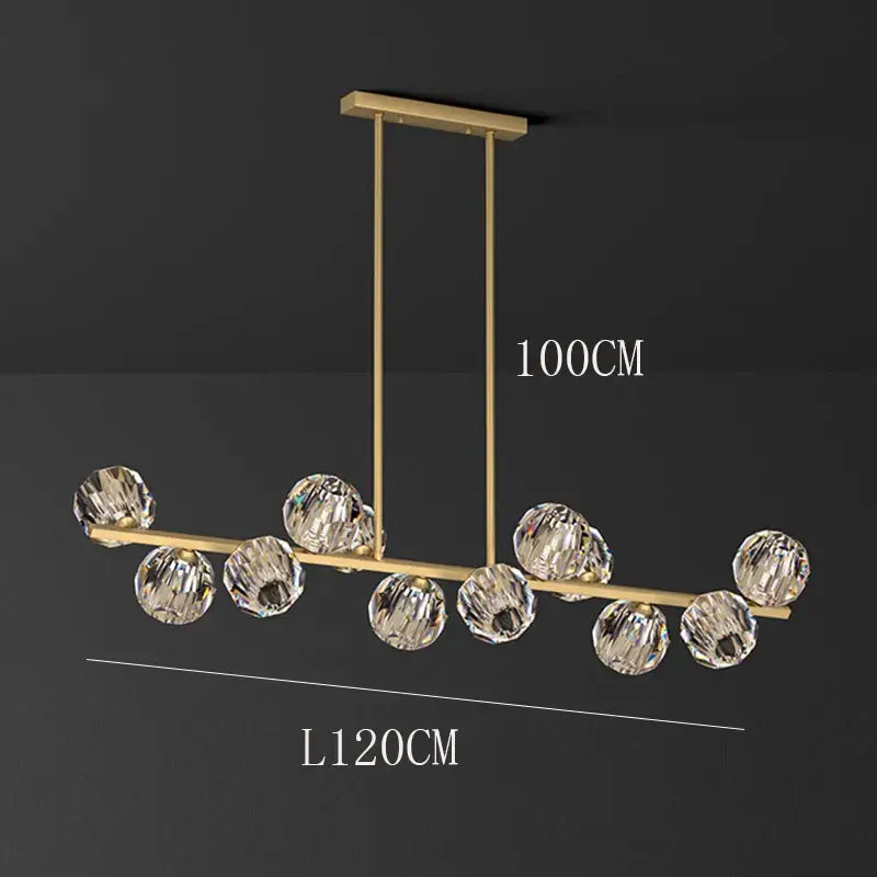 Modern gold crystal chandelier pendant light for dining room