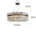 Modern rectangular black crystal chandelier pendant light living room
