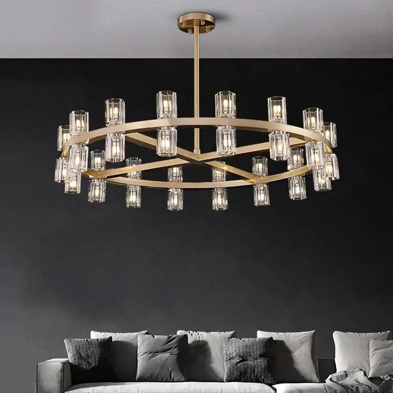 Modern gold tiered chandelier pendant light for dining room