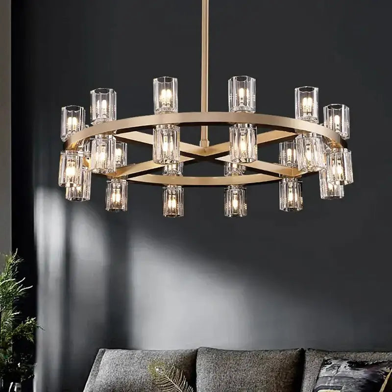 Modern gold tiered chandelier pendant light for dining room