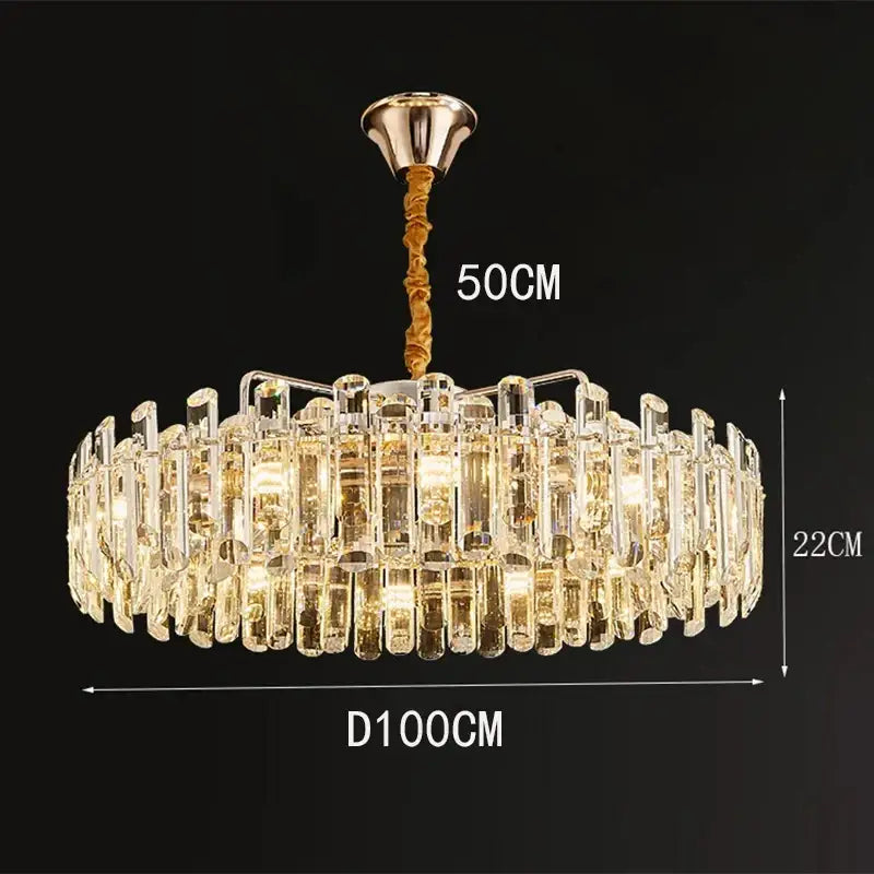 Modern circular crystal chandelier pendant light for dining room