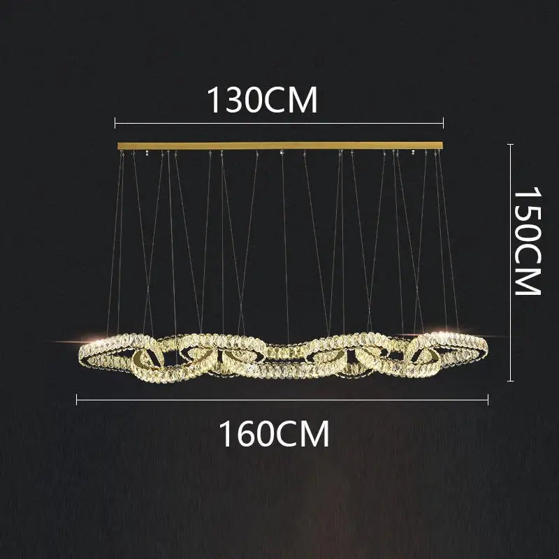 Modern gold crystal chandelier pendant light for dining room