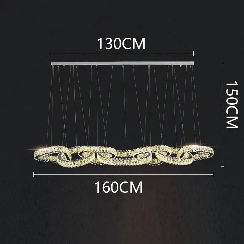 Modern gold crystal chandelier pendant light for dining room