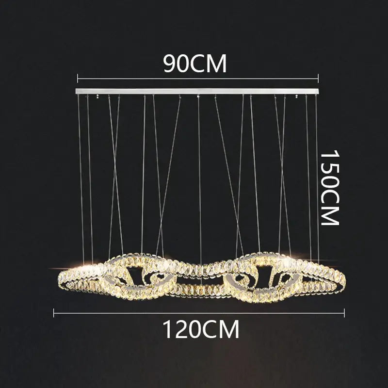 Modern gold crystal chandelier pendant light for dining room