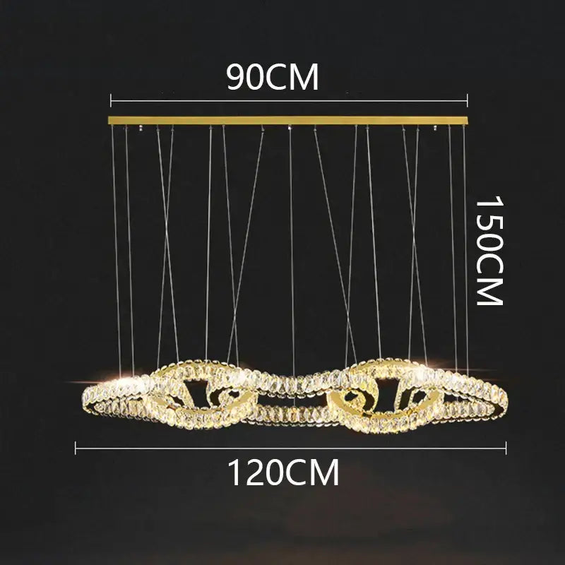 Modern gold crystal chandelier pendant light for dining room