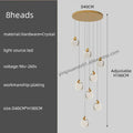 Modern gold crystal chandelier pendant light staircase decor