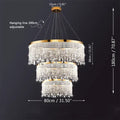 Modern gold crystal chandelier pendant – dining room led fixture