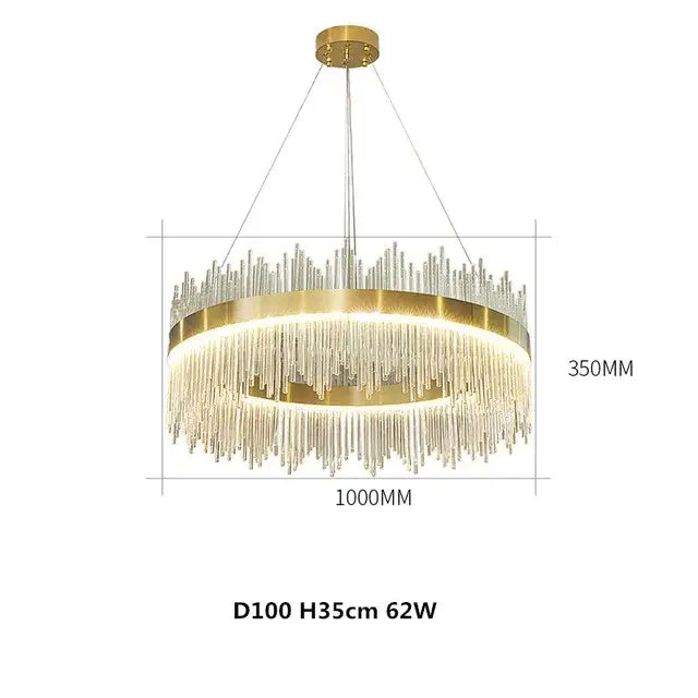 Modern gold decorbites crystal chandelier dining room pendant light