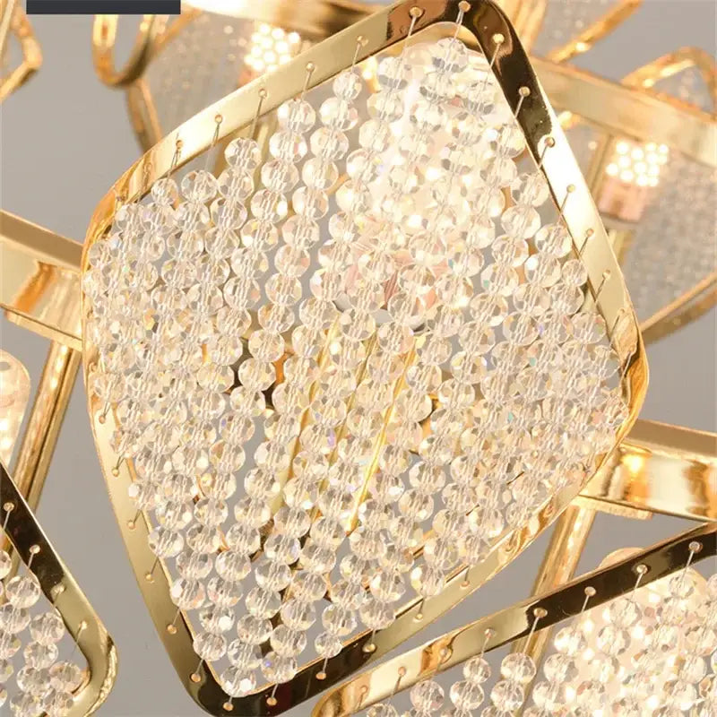 Modern gold tiered decorbites crystal pendant light living room