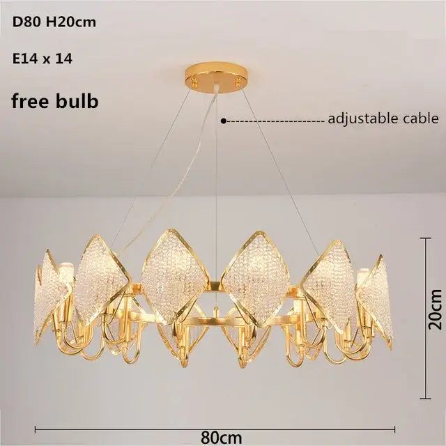 Modern gold tiered decorbites crystal pendant light living room