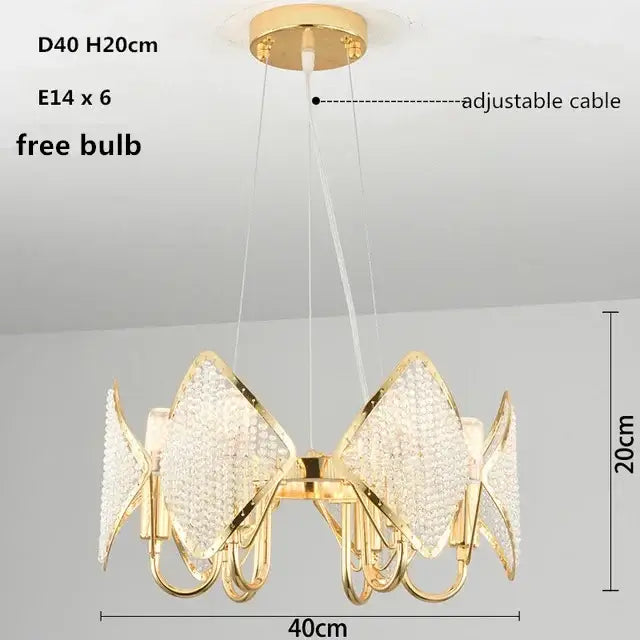 Modern gold tiered decorbites crystal pendant light living room