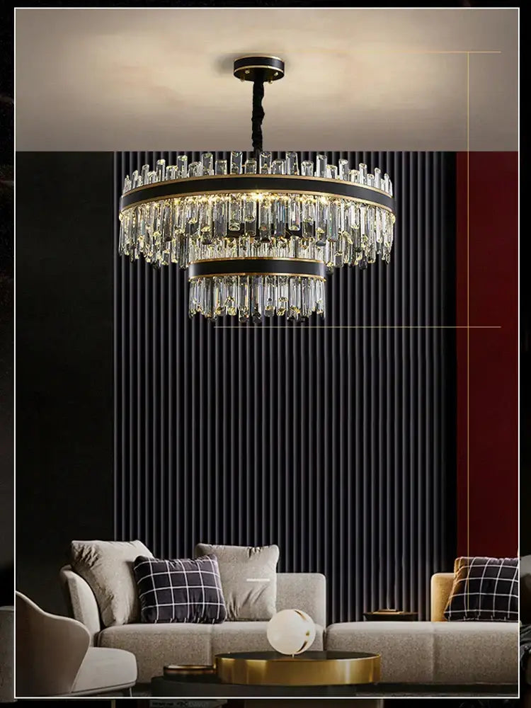 Modern black decorbites crystal chandelier for living room