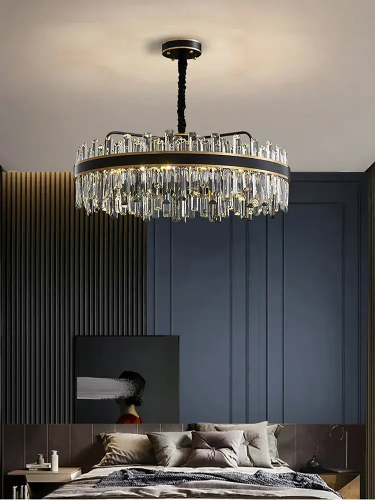 Modern black decorbites crystal chandelier for living room