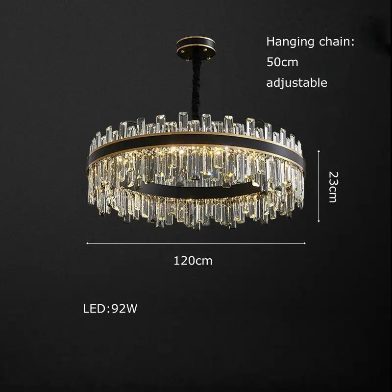 Modern black decorbites crystal chandelier for living room