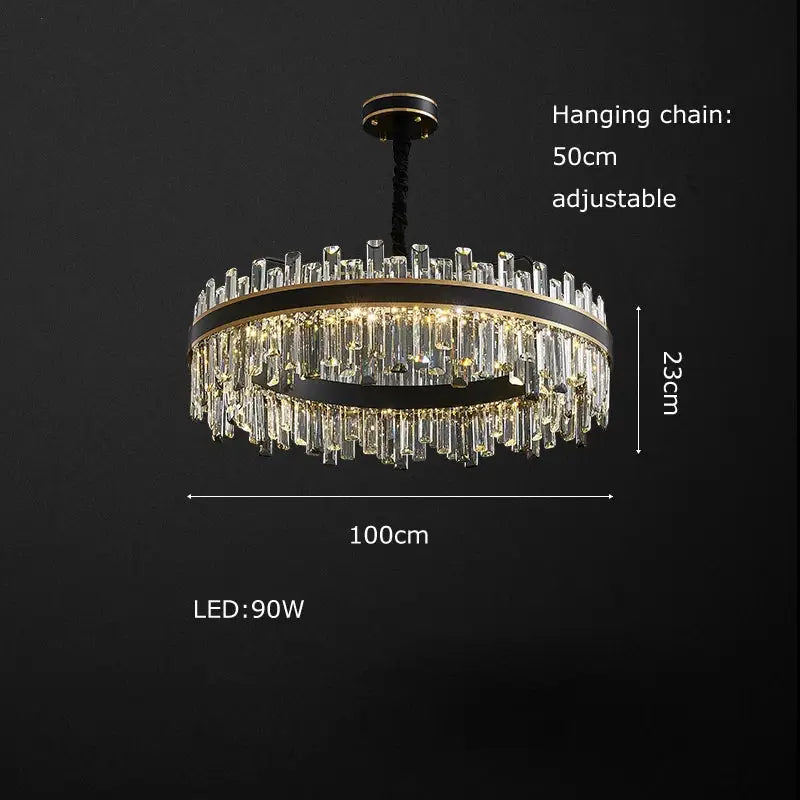 Modern black decorbites crystal chandelier for living room