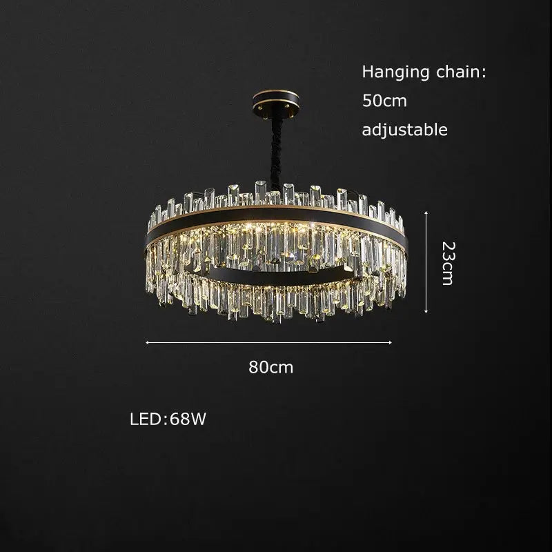 Modern black decorbites crystal chandelier for living room
