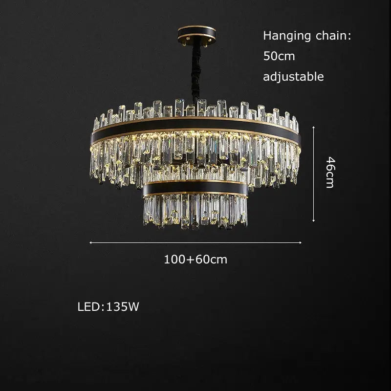 Modern black decorbites crystal chandelier for living room