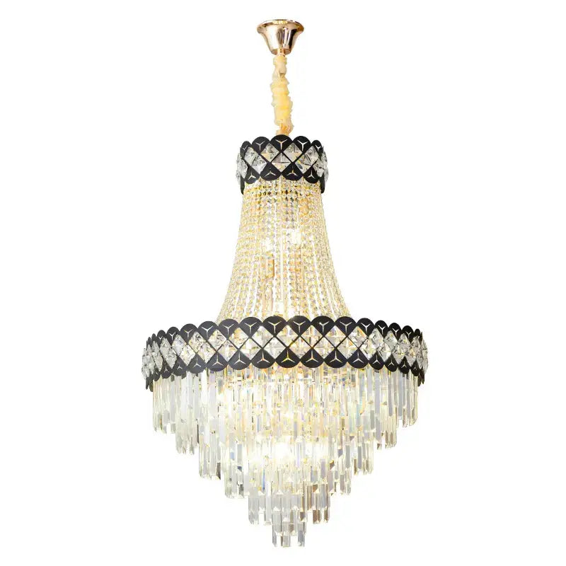 Modern black & gold decorbites crystal chandelier living room lamp
