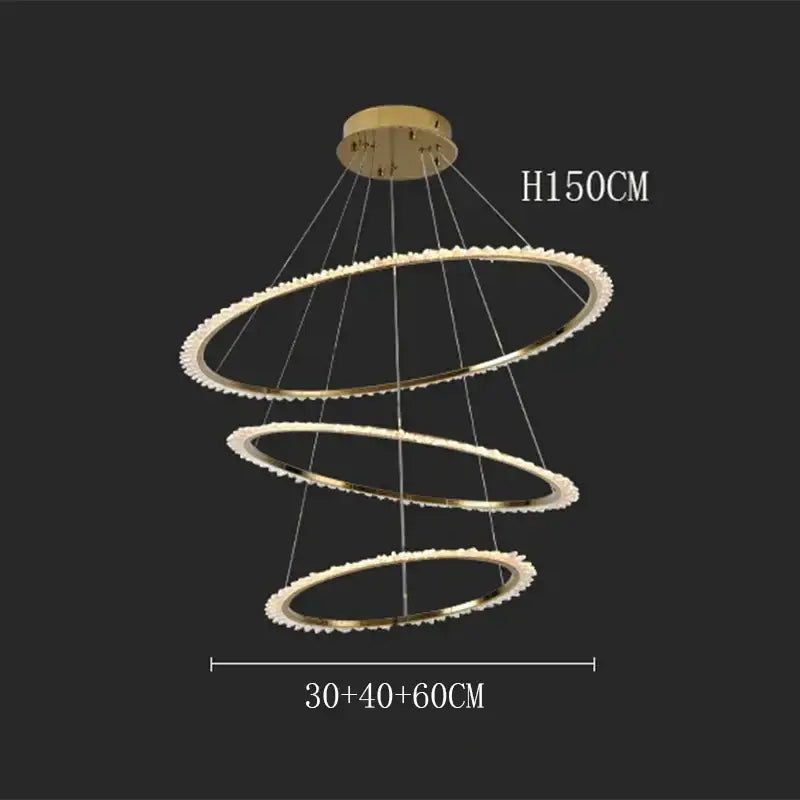 Modern golden spiral decorbites crystal chandelier living room light