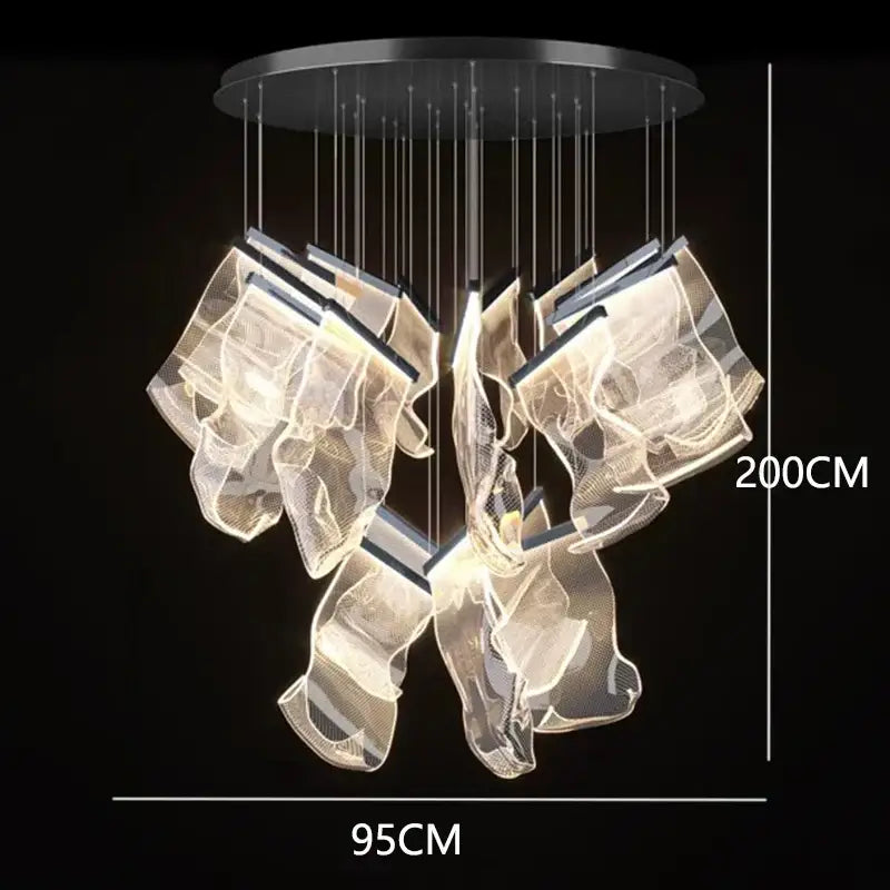 Modern sculptural glass decorbites crystal chandelier living room light