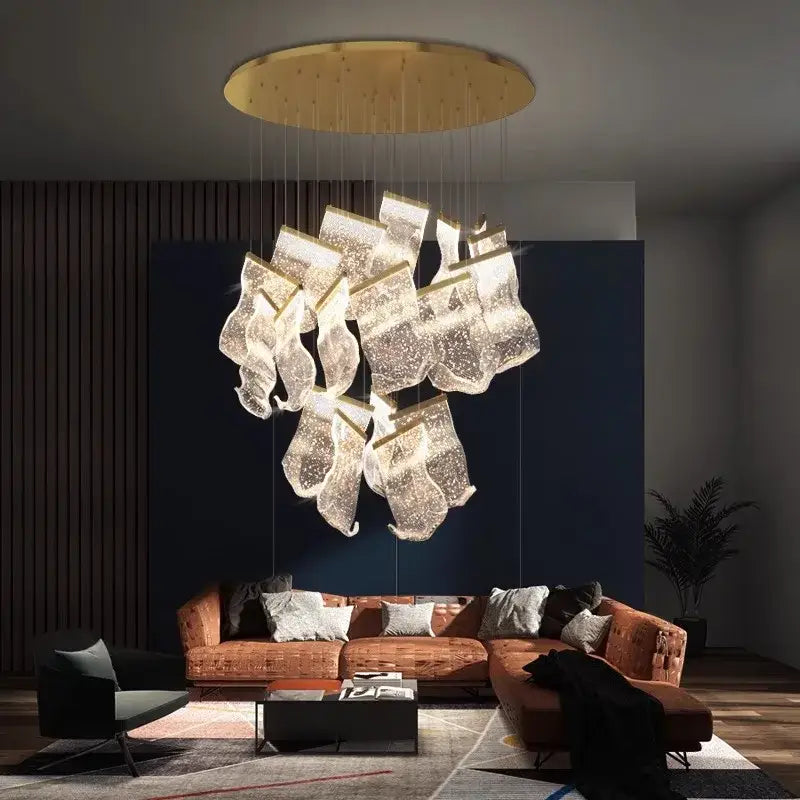 Modern sculptural glass decorbites crystal chandelier living room light