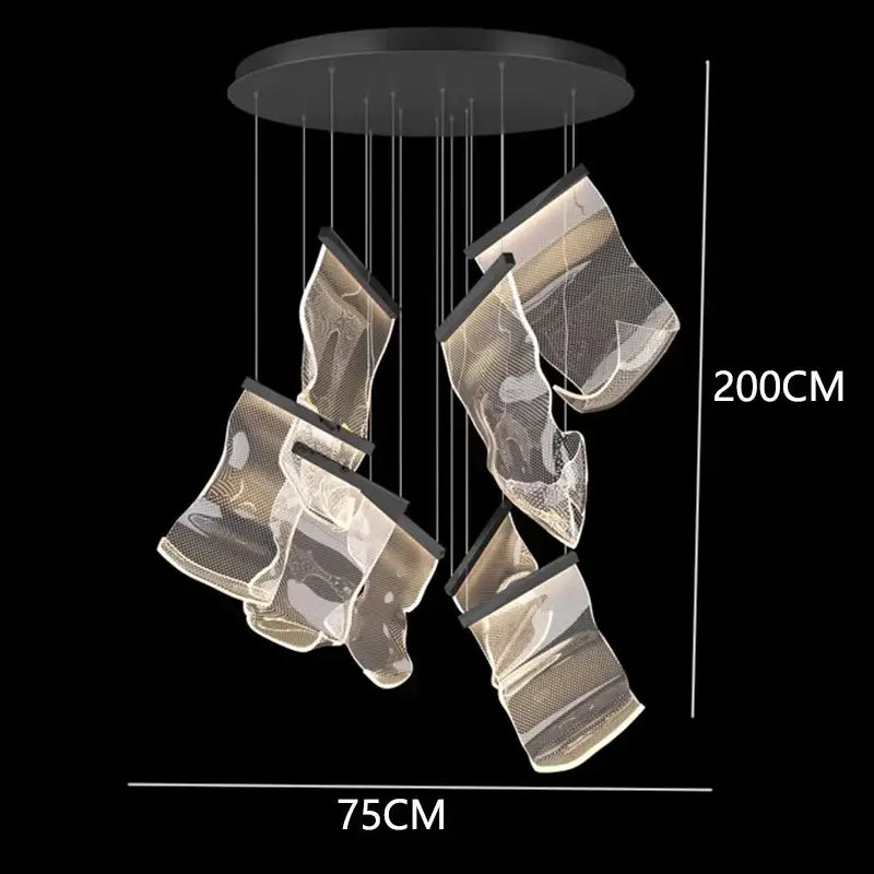 Modern sculptural glass decorbites crystal chandelier living room light