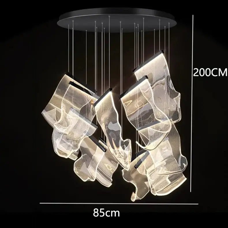 Modern sculptural glass decorbites crystal chandelier living room light