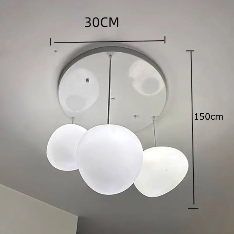 Minimalist white spherical crystal chandelier stair pendant lamp living room