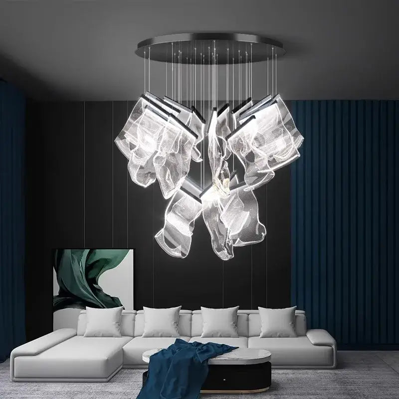 Modern sculptural glass decorbites crystal chandelier living room light