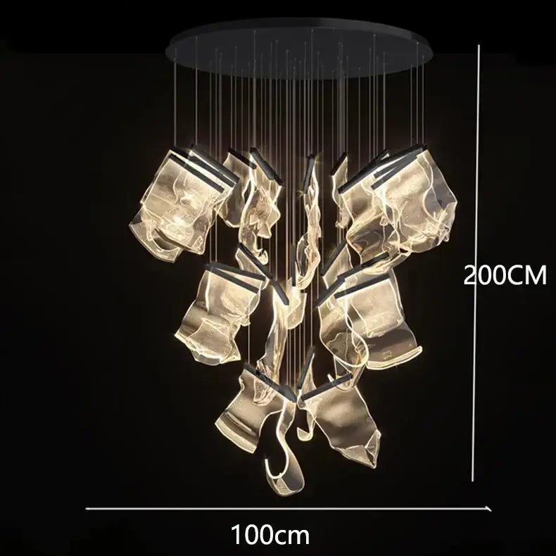 Modern sculptural glass decorbites crystal chandelier living room light