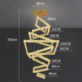 Modern golden geometric crystal chandelier stair pendant living room