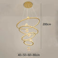 Decorbites crystal chandelier golden spiral ring lamp living room