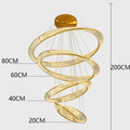 Golden spiral decorbites crystal chandelier living room pendant light