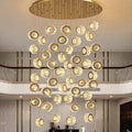 Decorbites crystal chandelier stair spiral gold pendant living room