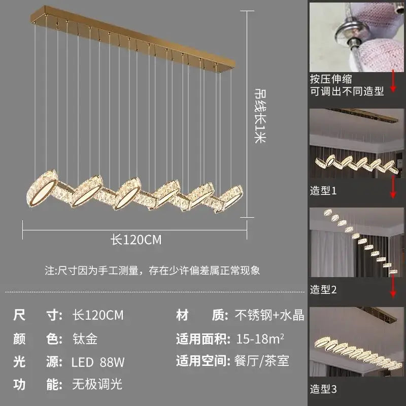 Modern gold decorbites crystal chandelier living room pendant light